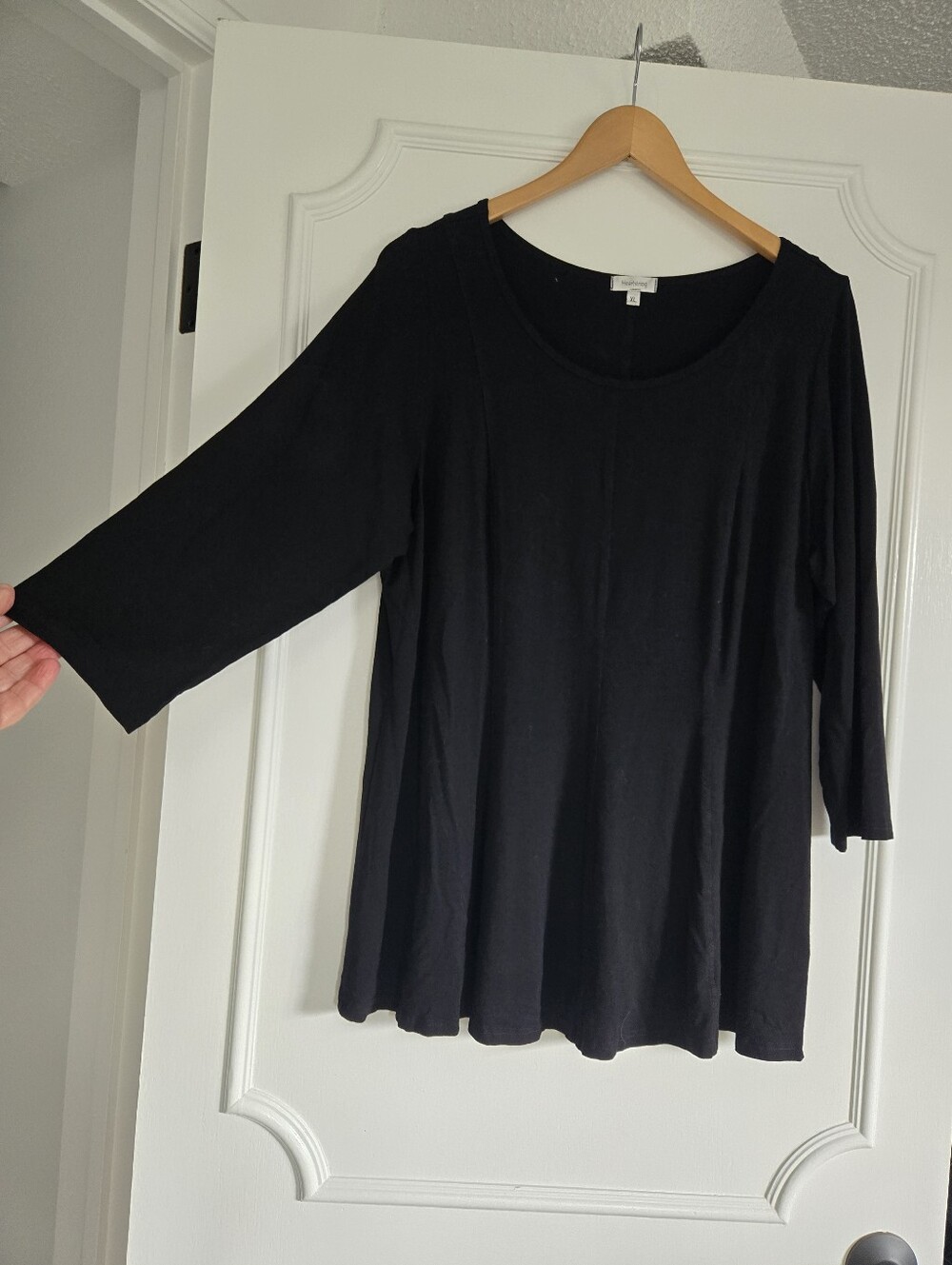 Hartstrings A Line Black Scoop Neck Long Sleeve Top XL